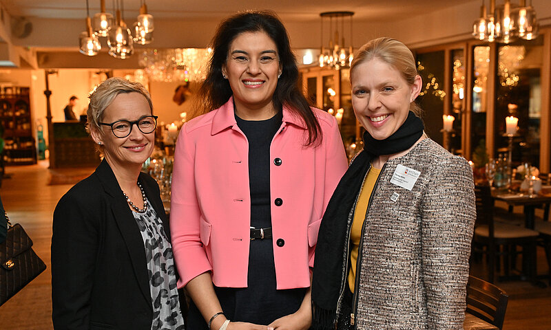 Picture of Christin Schack;  U.S. Consul General Shah; Theresa Winkels. 