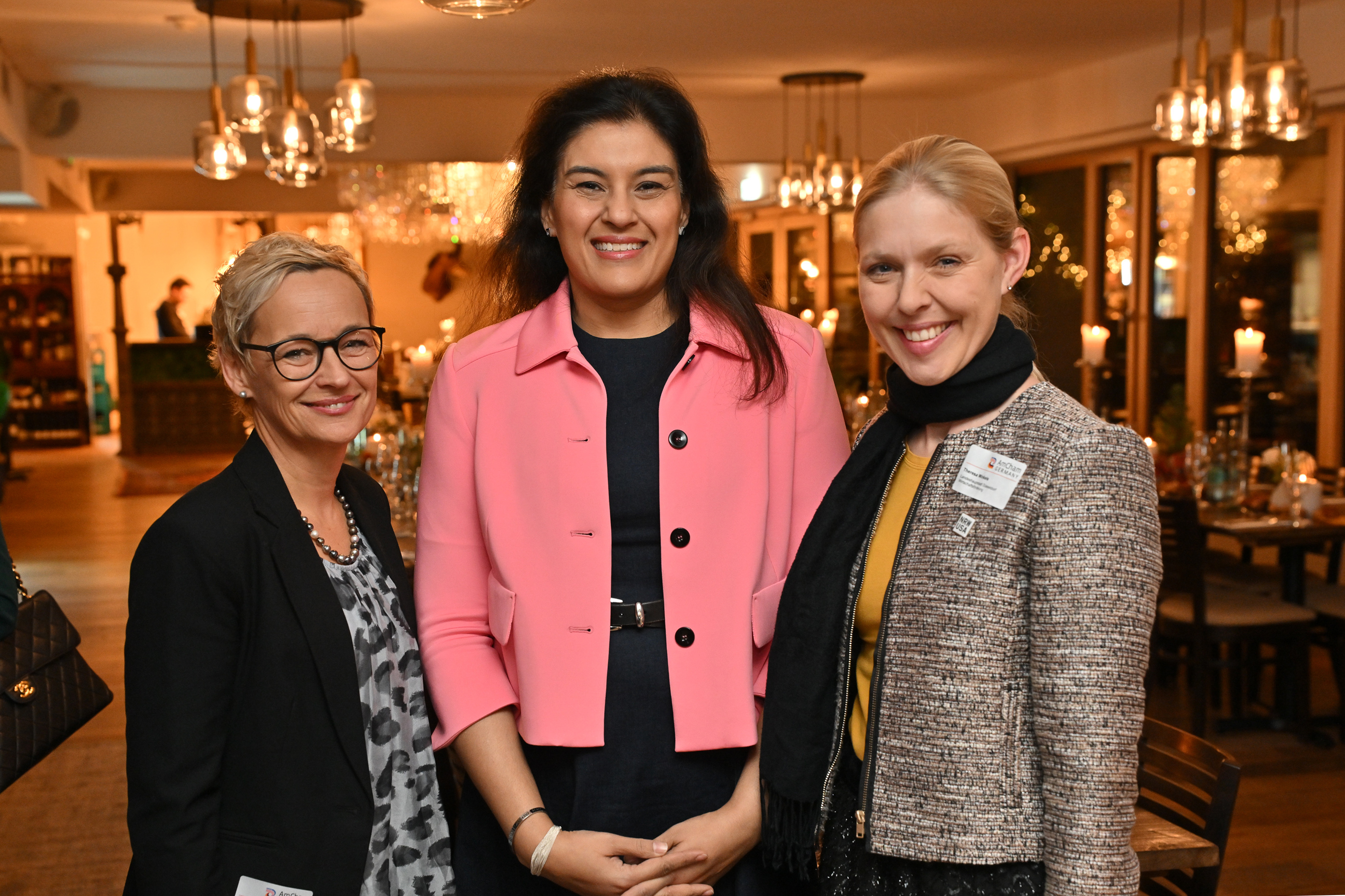 Picture of Christin Schack;  U.S. Consul General Shah; Theresa Winkels. 
